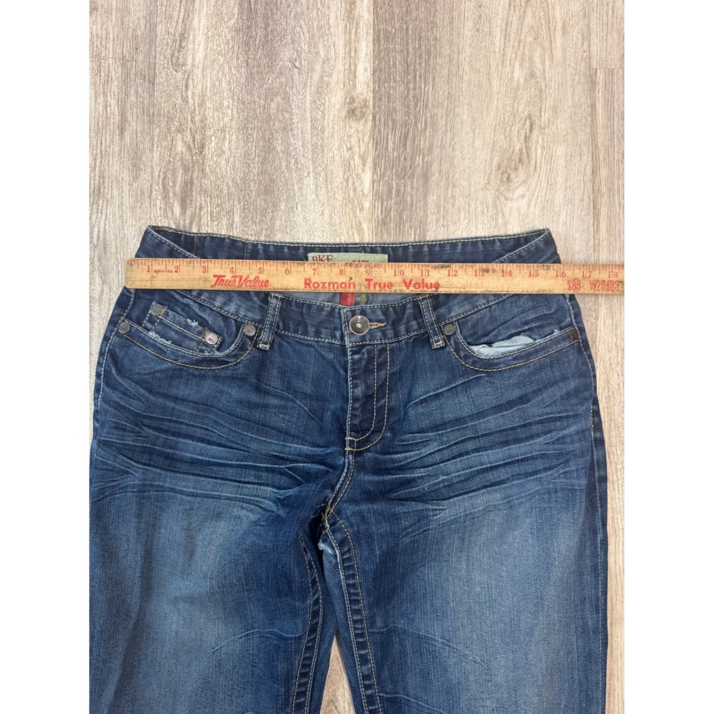 Women’s Dark Wash Bootcut Jeans - Blue - Picture 3 of 9